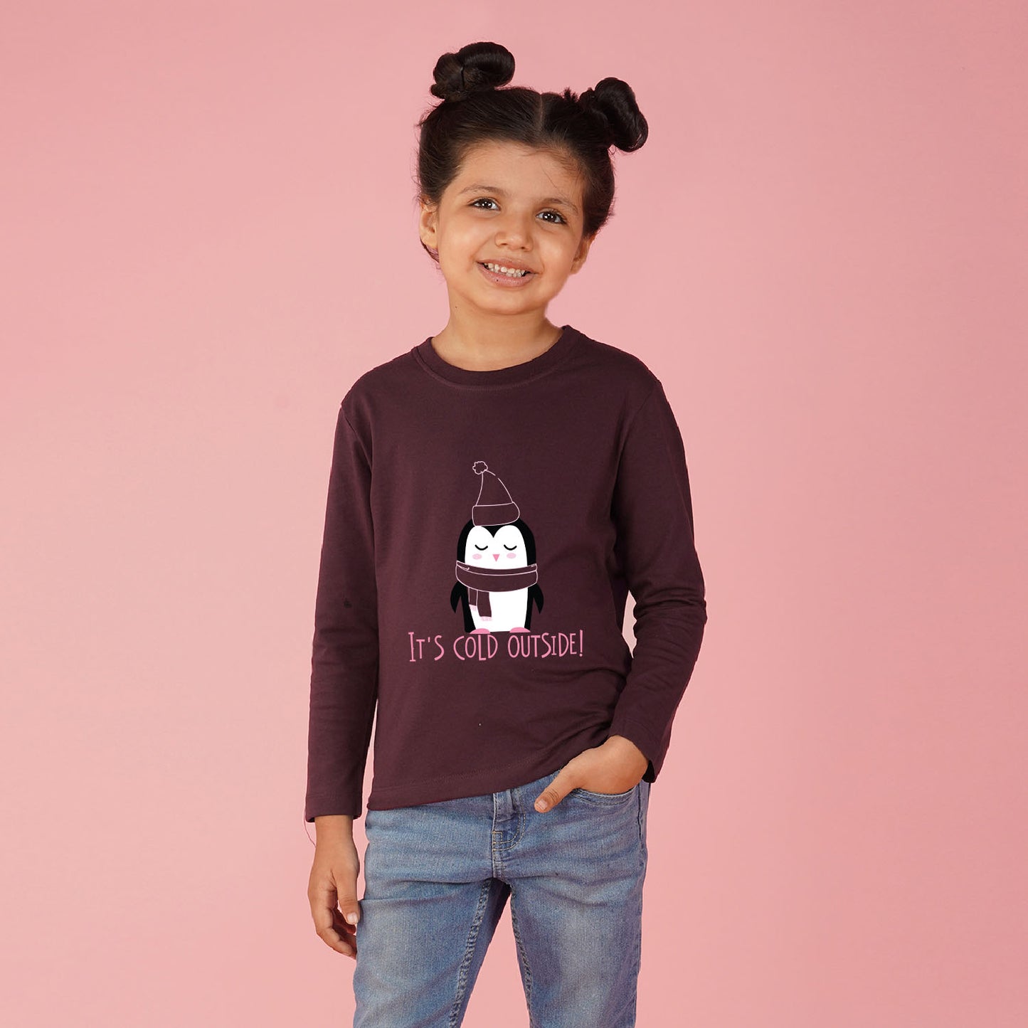 Nusyl Girls maroon Animals Printed T-Shirt