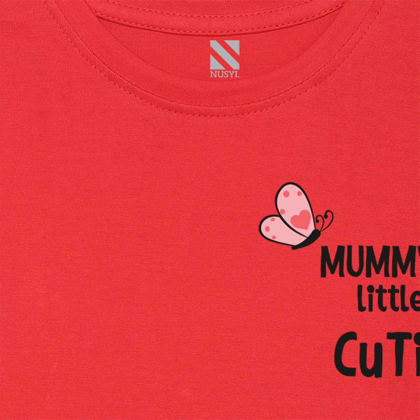 Red Text Printed Girls T-shirt
