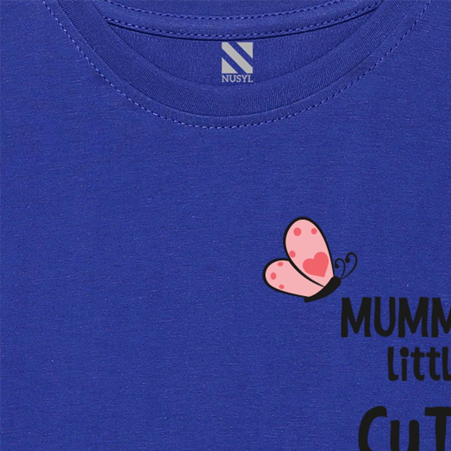 Royal Blue Text Printed Girls T-shirt