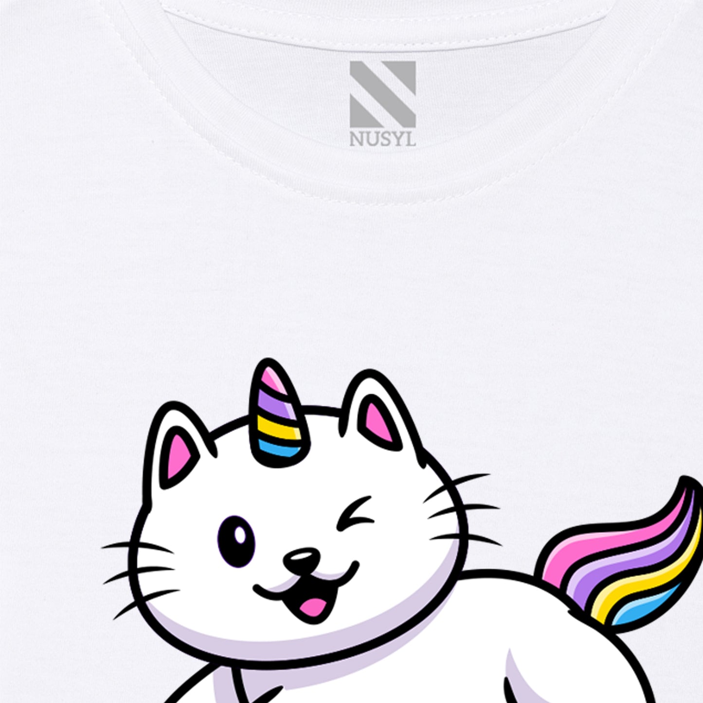 White Animal Printed Girls T-shirt