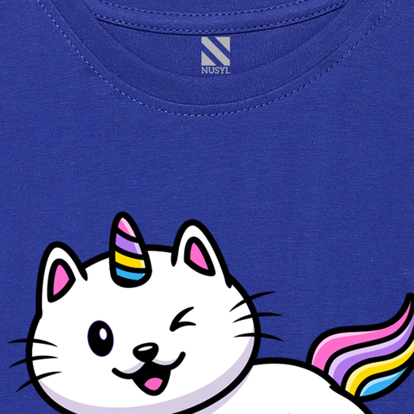 Royal Blue Animal Printed Girls T-shirt