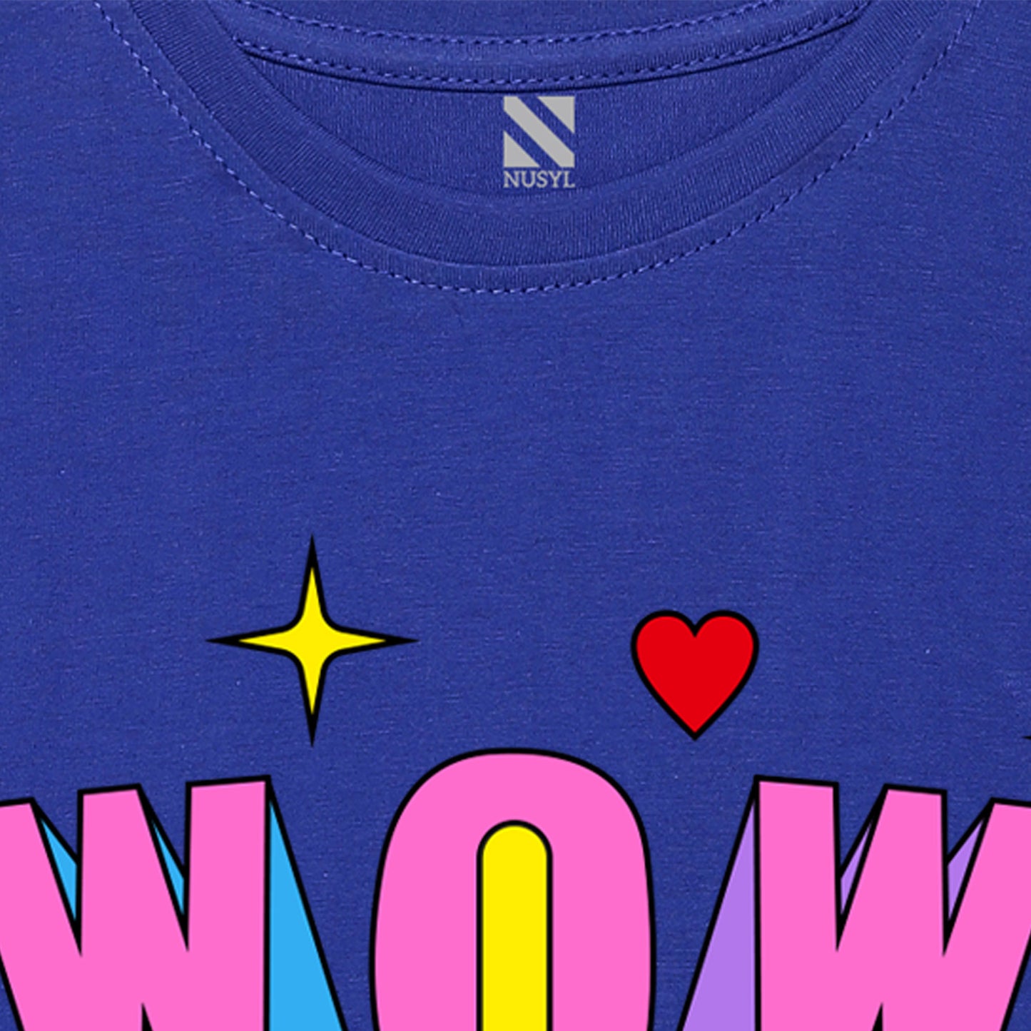 Royal Blue Text Printed Girls T-shirt