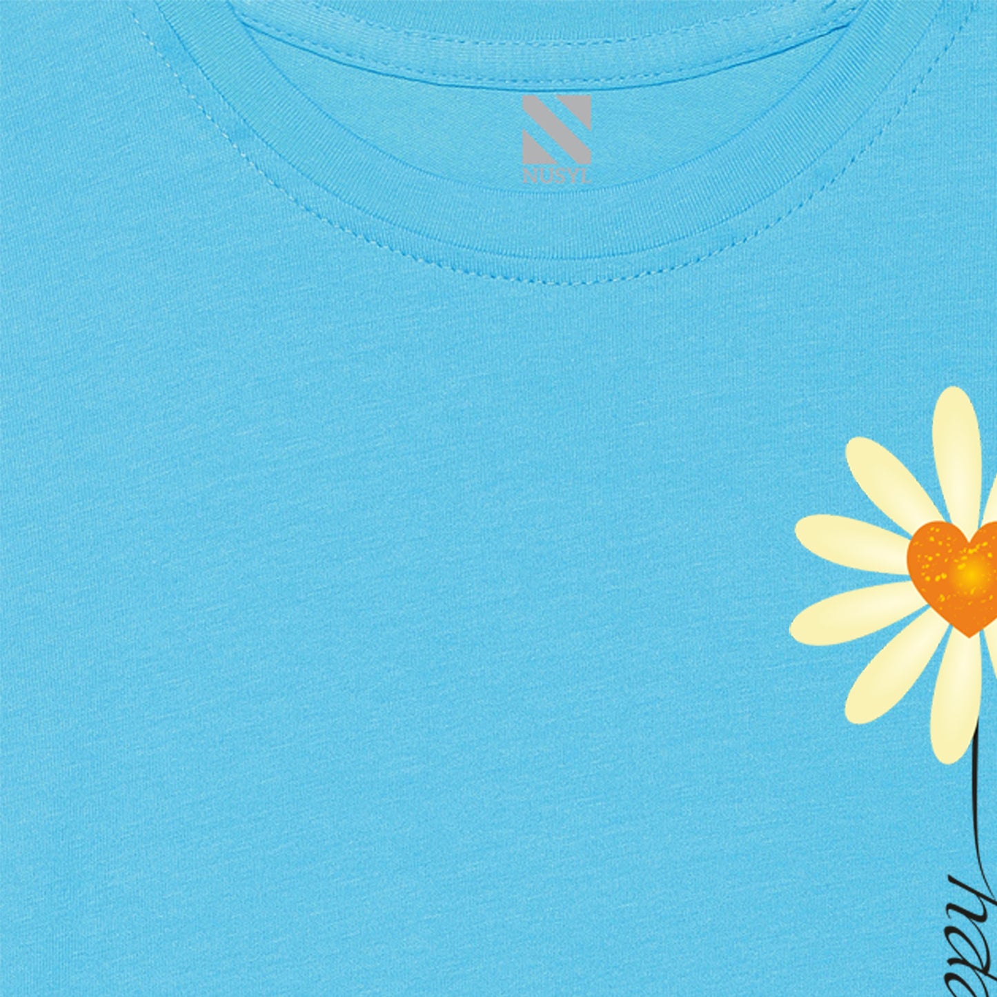 Sky Blue Cartoon Printed Girls T-shirt