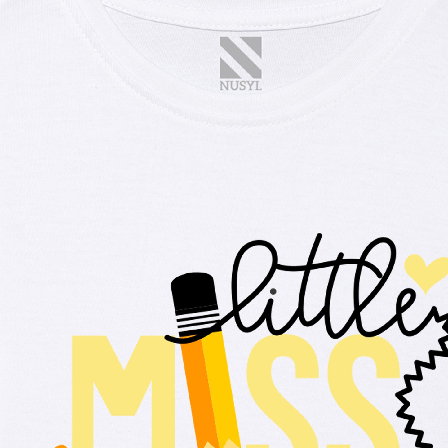 White Text Printed Girls T-shirt