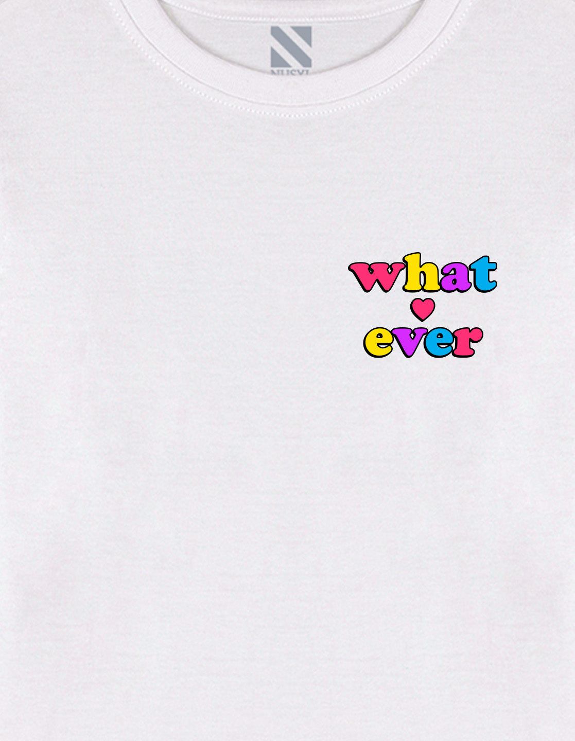 NUSYL Cotton blend full sleeves Whatever text Printed Tee-White