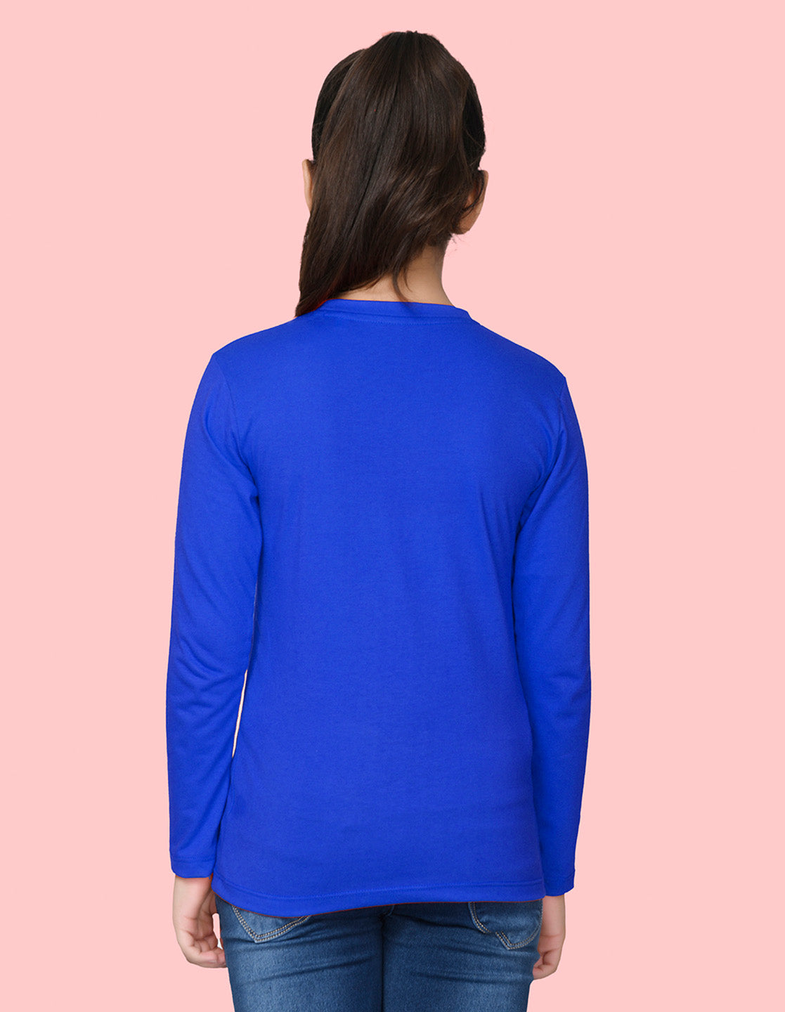NUSYL Cotton blend full sleeves Super style text Printed Tee-Royal Blue