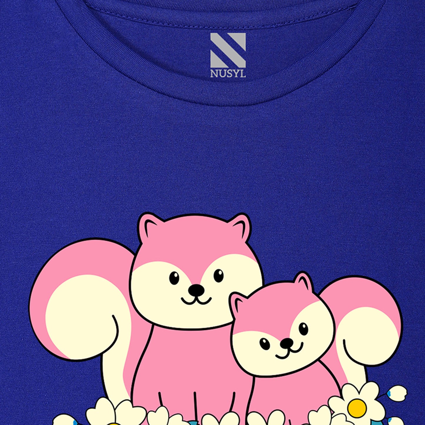 NUSYL Girls Half Sleeves Royal blue Pretty girl printed T-shirt