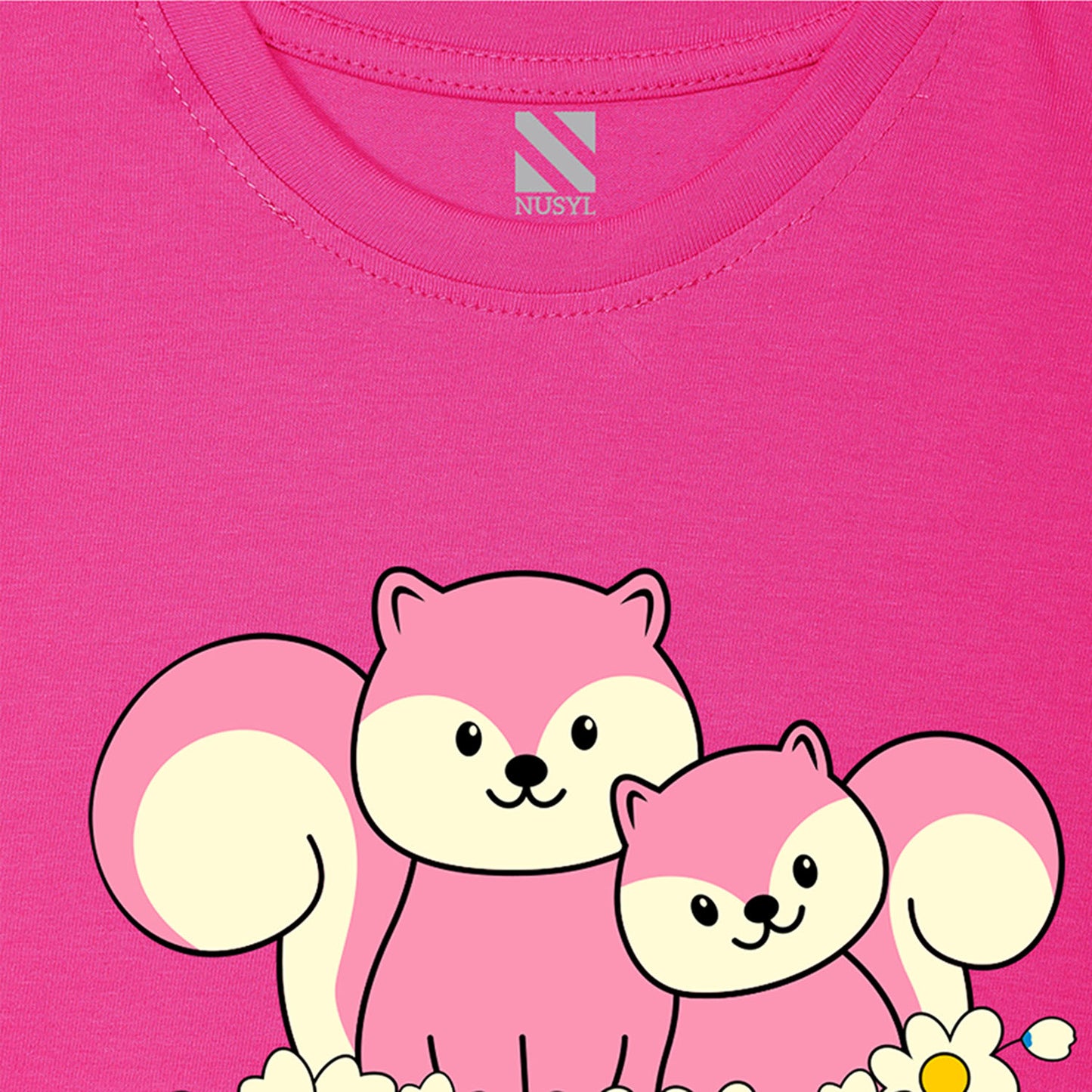 NUSYL Girls Half Sleeves Pink Pretty girl printed T-shirt