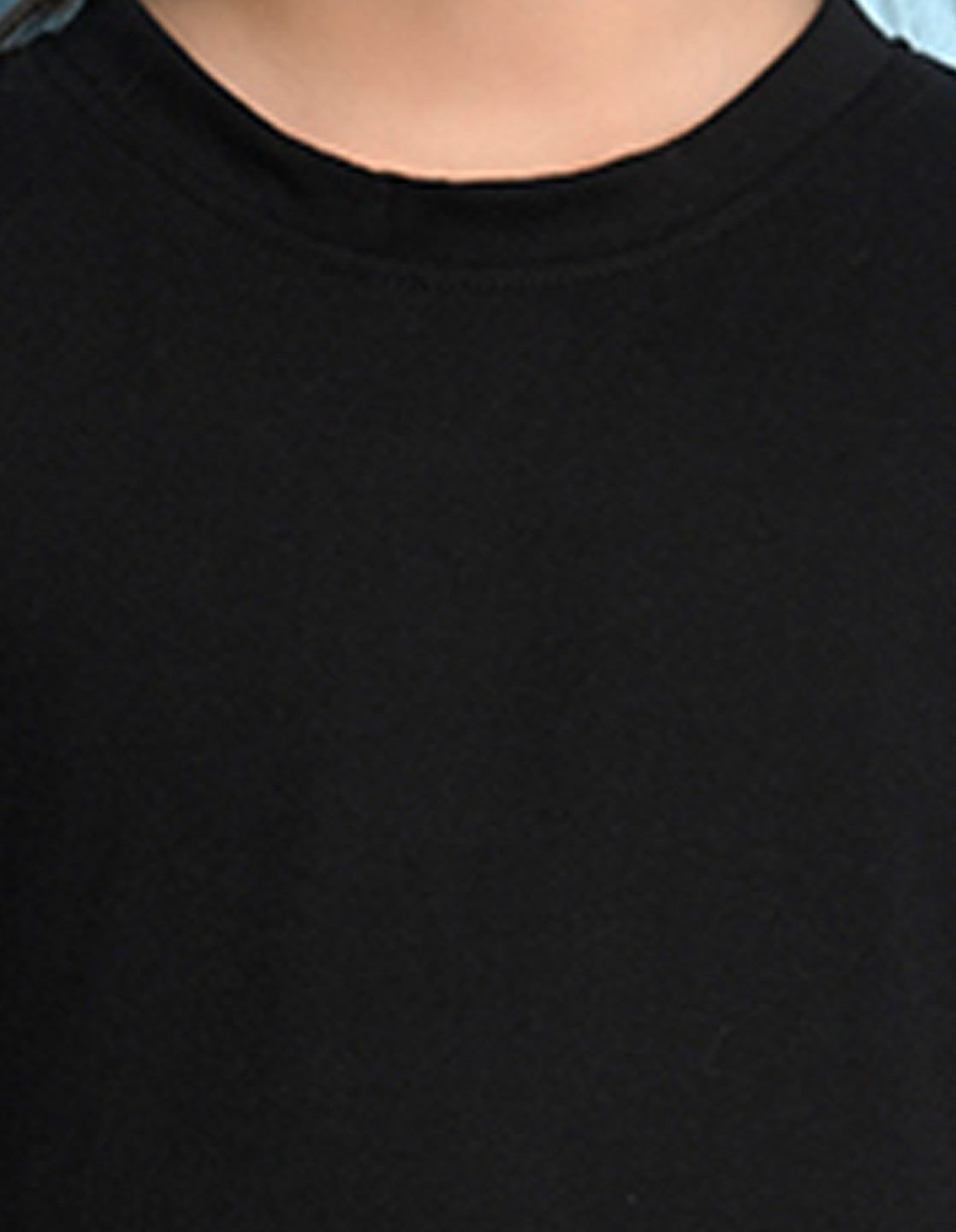 Nusyl Girls Black Cat Printed Half Sleeves T-Shirt