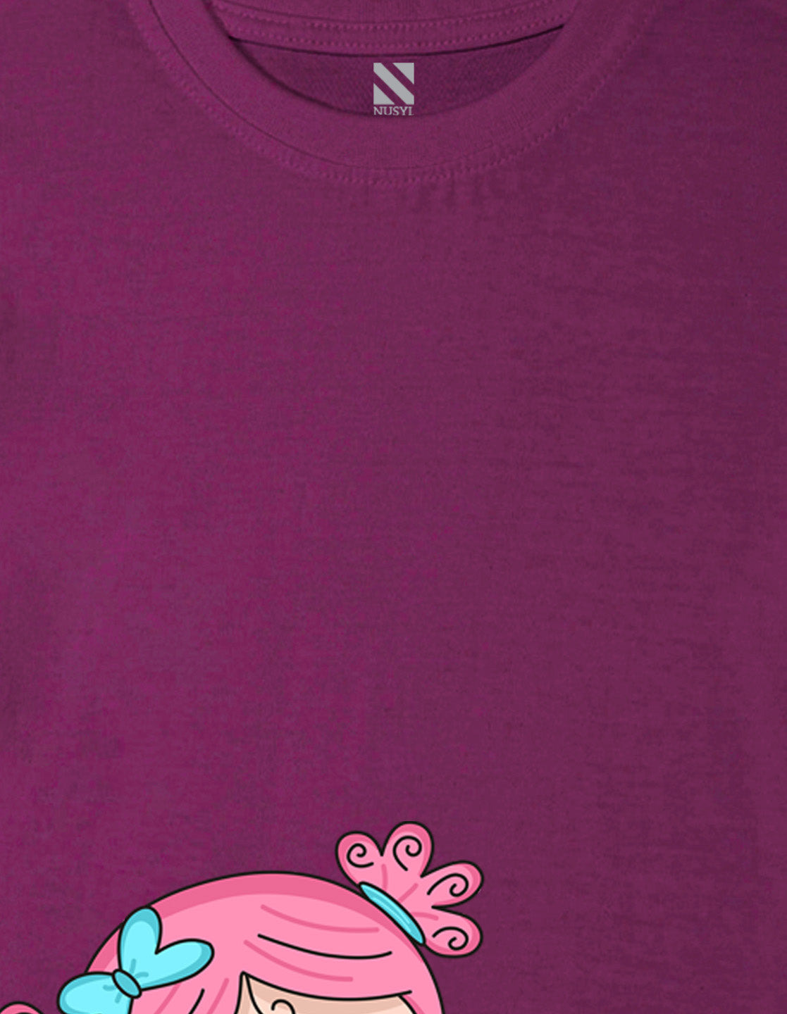 Nusyl Girls Wine Girls & Heart Printed Cotton Half Sleeve Regular Fit T-Shirts for Girls
