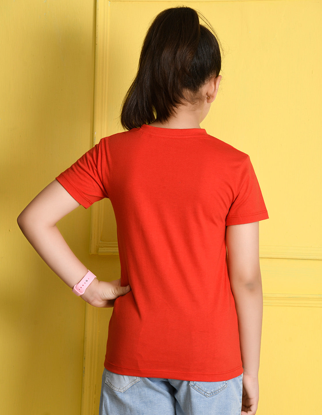 NUSYL Girls Red You are Magical Text Printed Half sleeve t-Shirt
