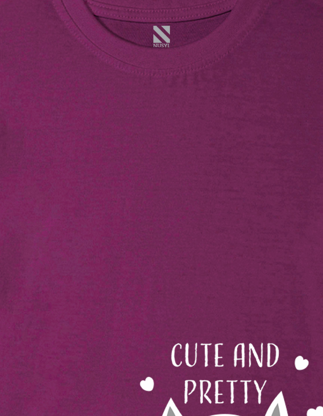 Nusyl Girls Wine Cute And Pretty Printed Cotton Half Sleeve Regular Fit T-Shirts for Girls