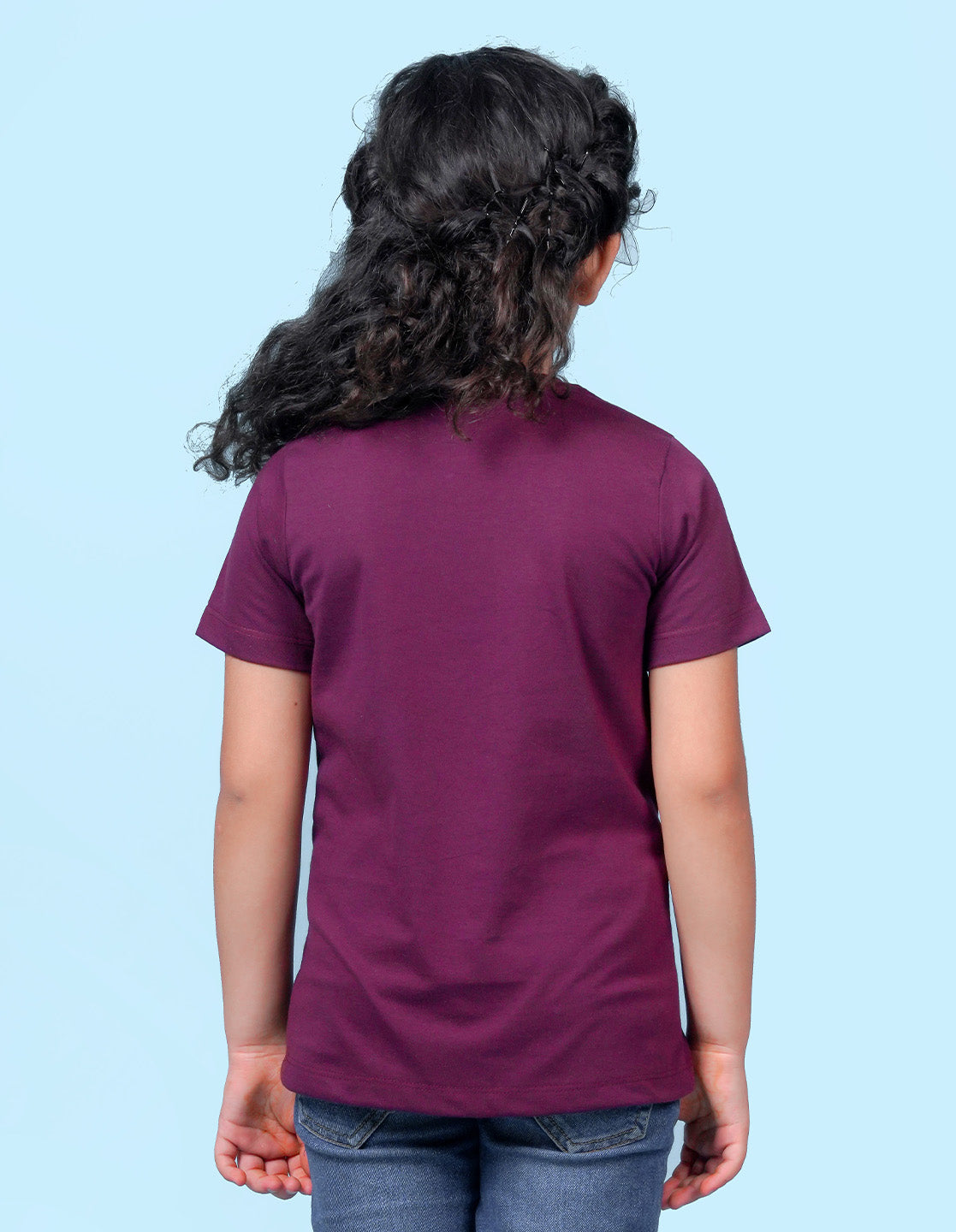 Nusyl Girl's Wine Cute Jellyfish & Text Printed Regular Fit T-Shirt