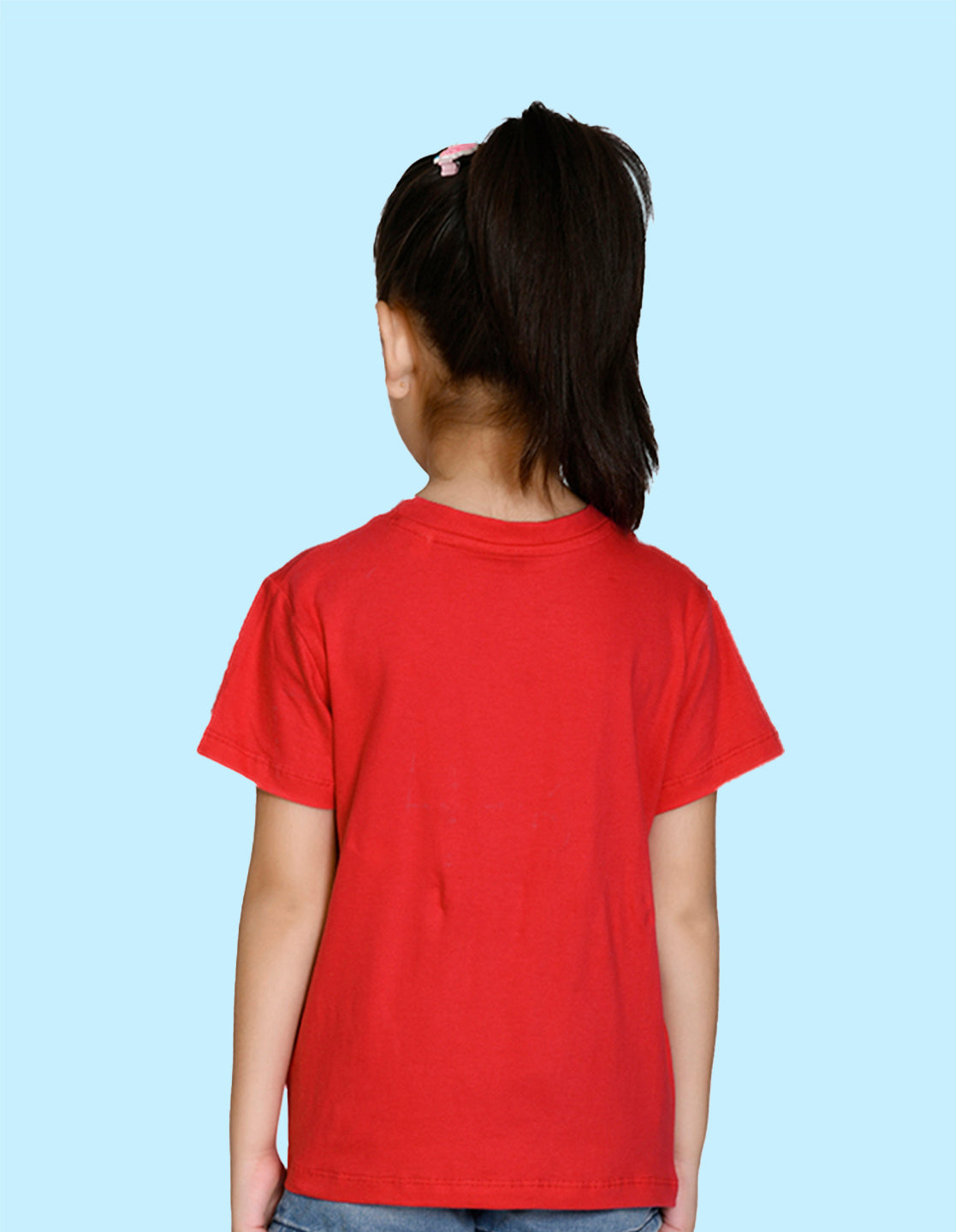 Nusyl Girl's Red Smile More Text Printed Regular Fit T-Shirt