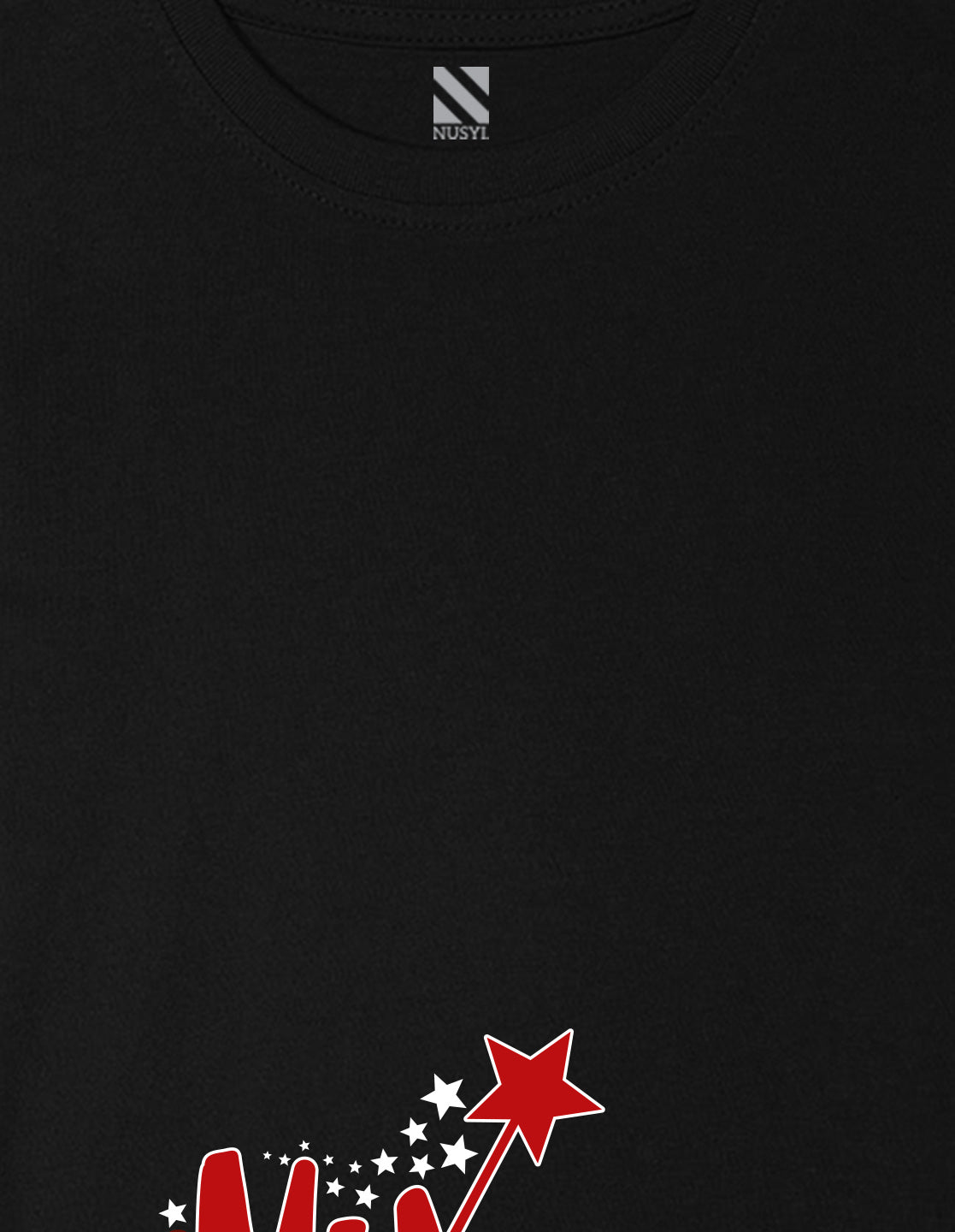 Nusyl Girl's Black My Little Fairy Printed Regular Fit T-Shirt