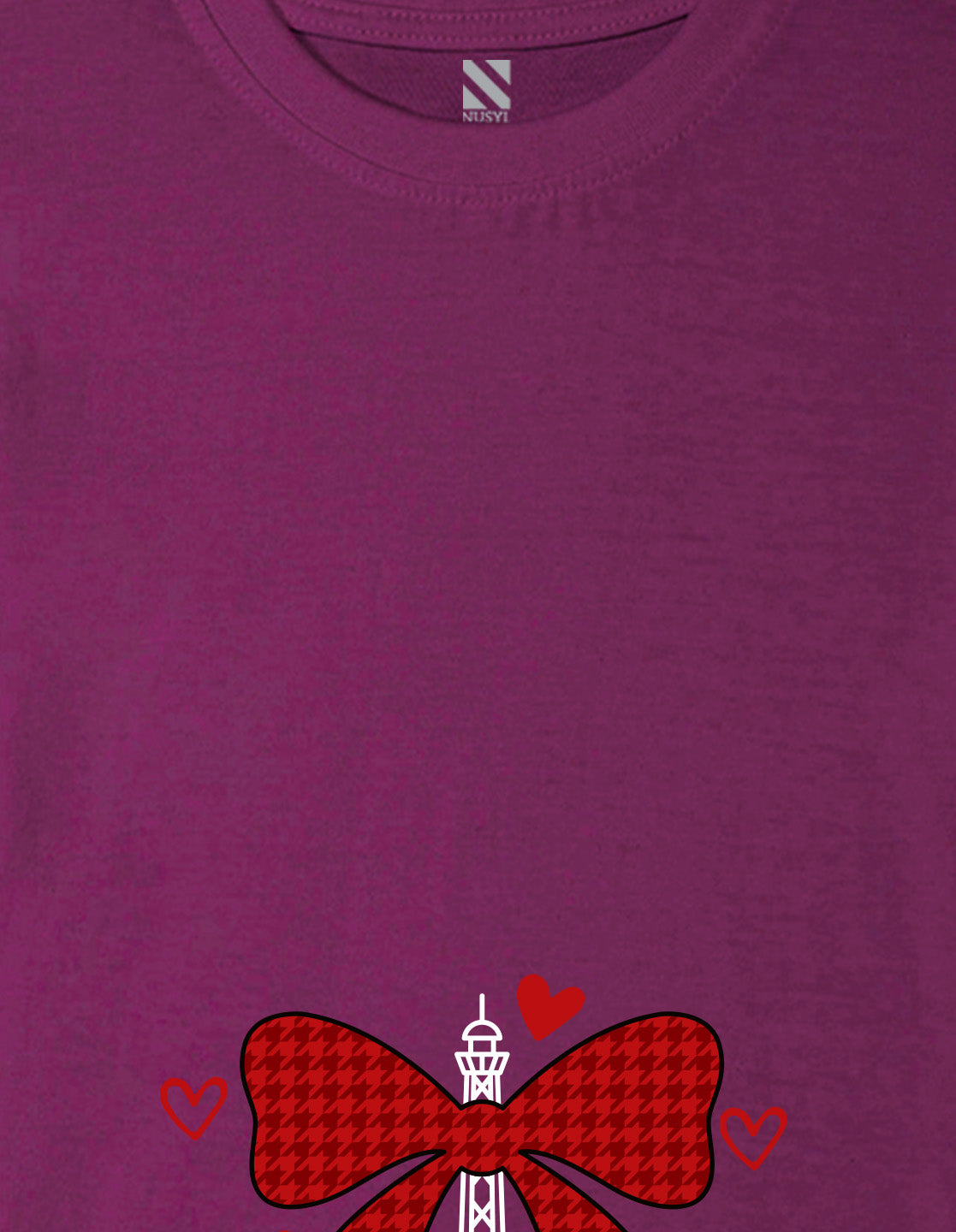 Nusyl Girl's Wine Eiffel Tower & Text Printed Regular Fit T-Shirt