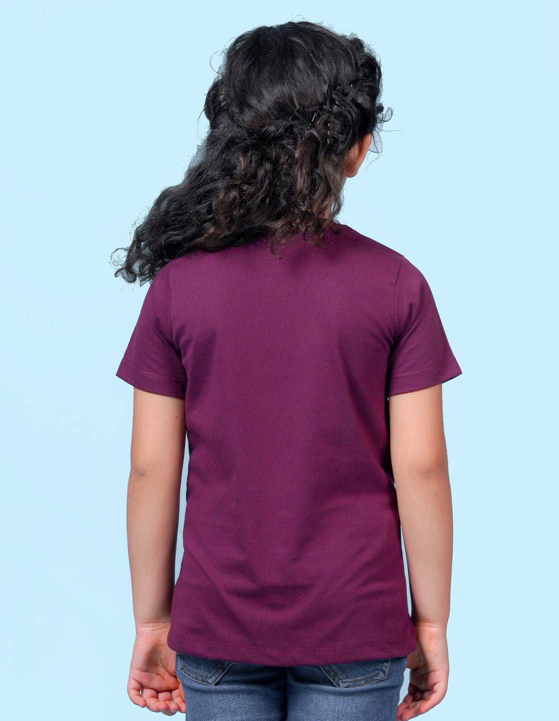 Nusyl Girl's Wine Princess Text Printed Regular Fit T-Shirt