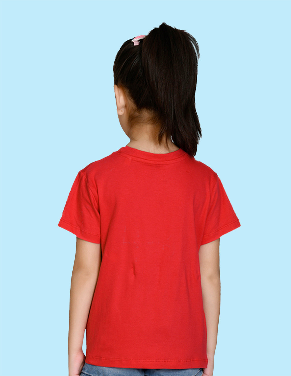 Nusyl Girl's Red Little Princess Text Printed Regular Fit T-Shirt