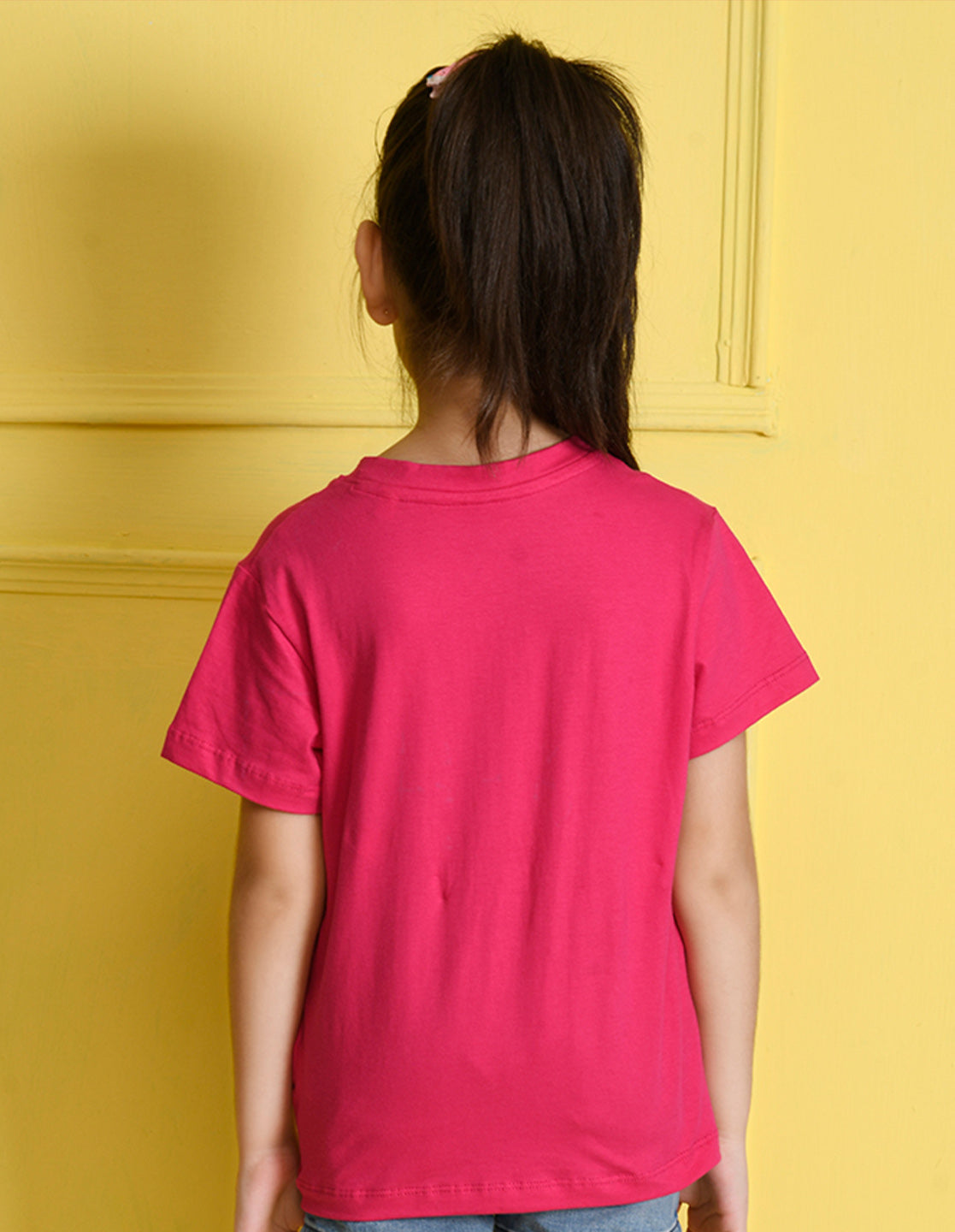 Nusyl Girl's Hot Pink Little Princess Text Printed Regular Fit T-Shirt