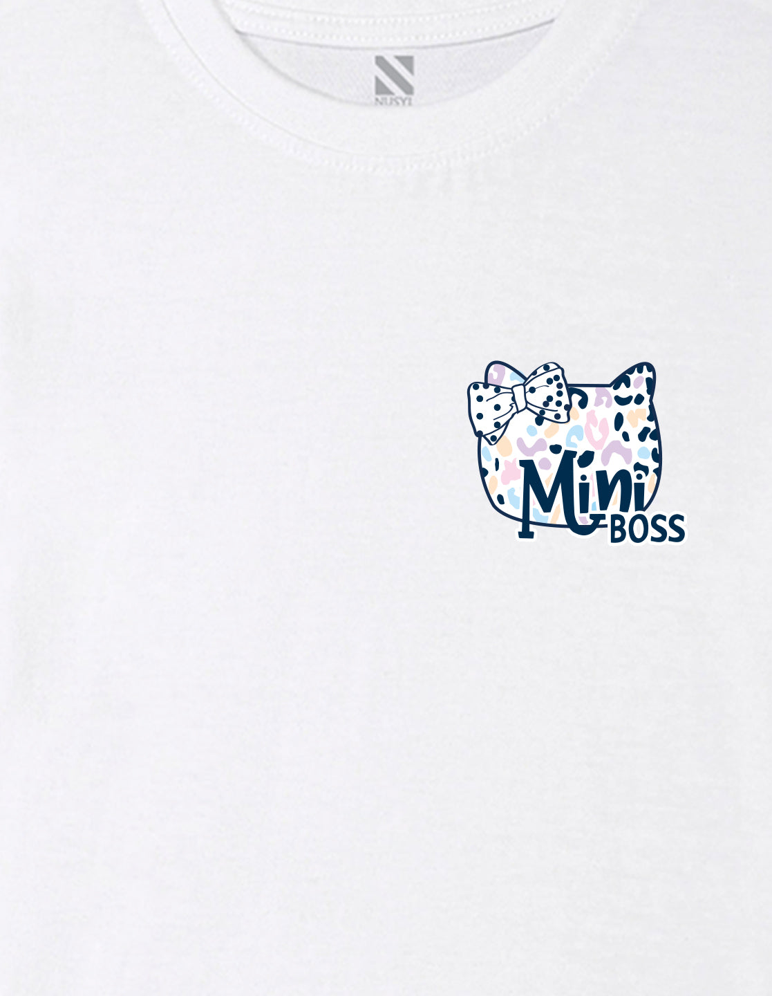 Nusyl Girl's White Mini Boss Text Printed Regular Fit T-Shirt