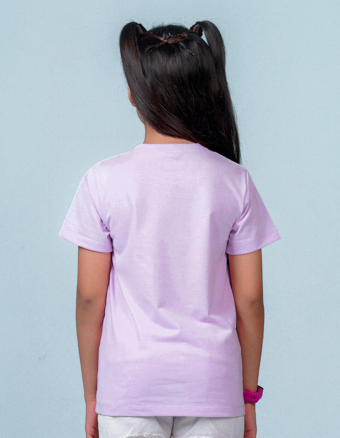 Nusyl Girl's Lilac Mini Boss Text Printed Regular Fit T-Shirt