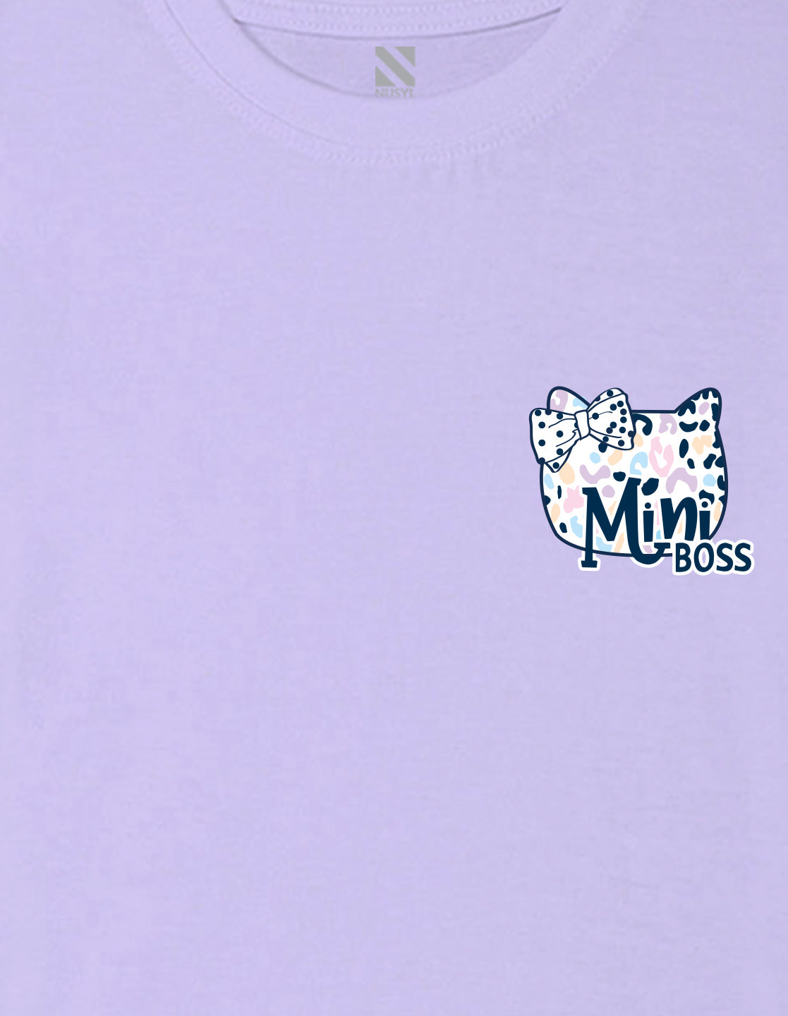 Nusyl Girl's Lilac Mini Boss Text Printed Regular Fit T-Shirt