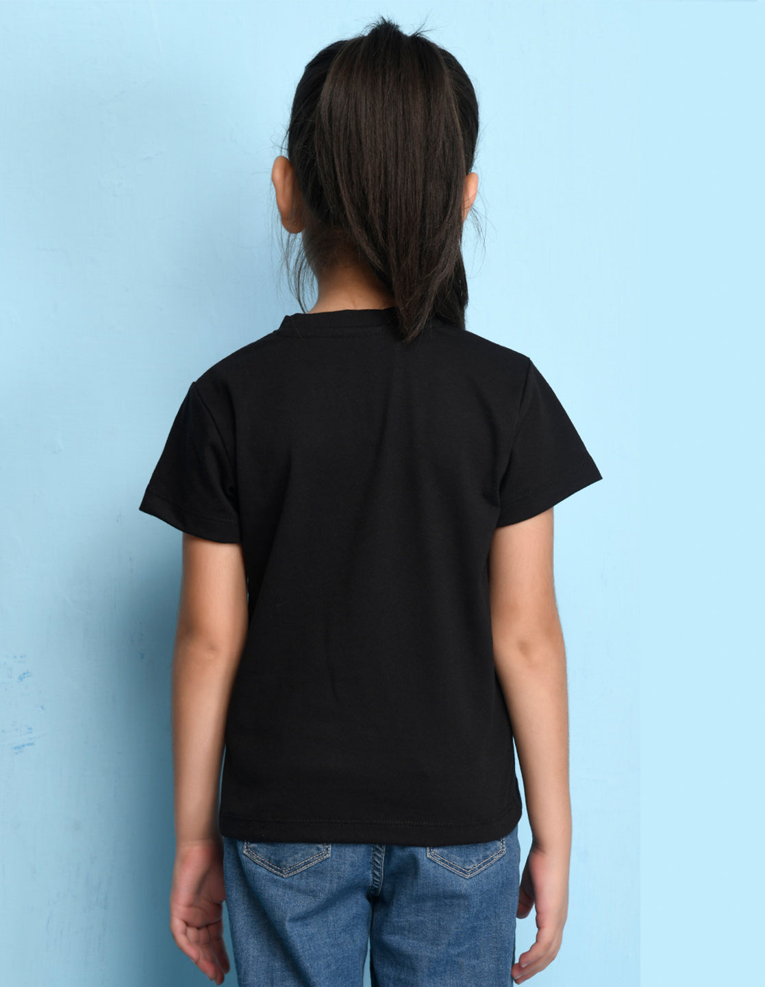 Nusyl Girl's Black Mini Boss Text Printed Regular Fit T-Shirt