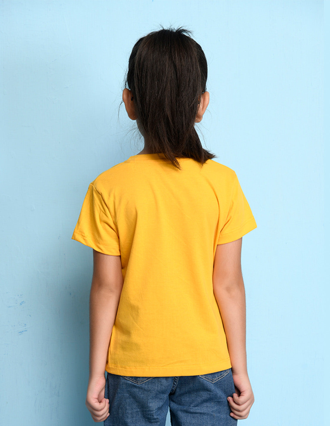Nusyl Girl's Yellow Mini Boss Text Printed Regular Fit T-Shirt