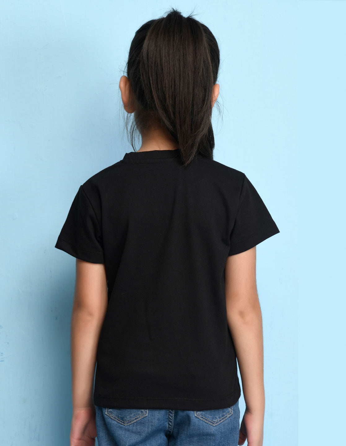 Nusyl Girl's Black Mama's Little Sunshine Text Printed Regular Fit T-Shirt