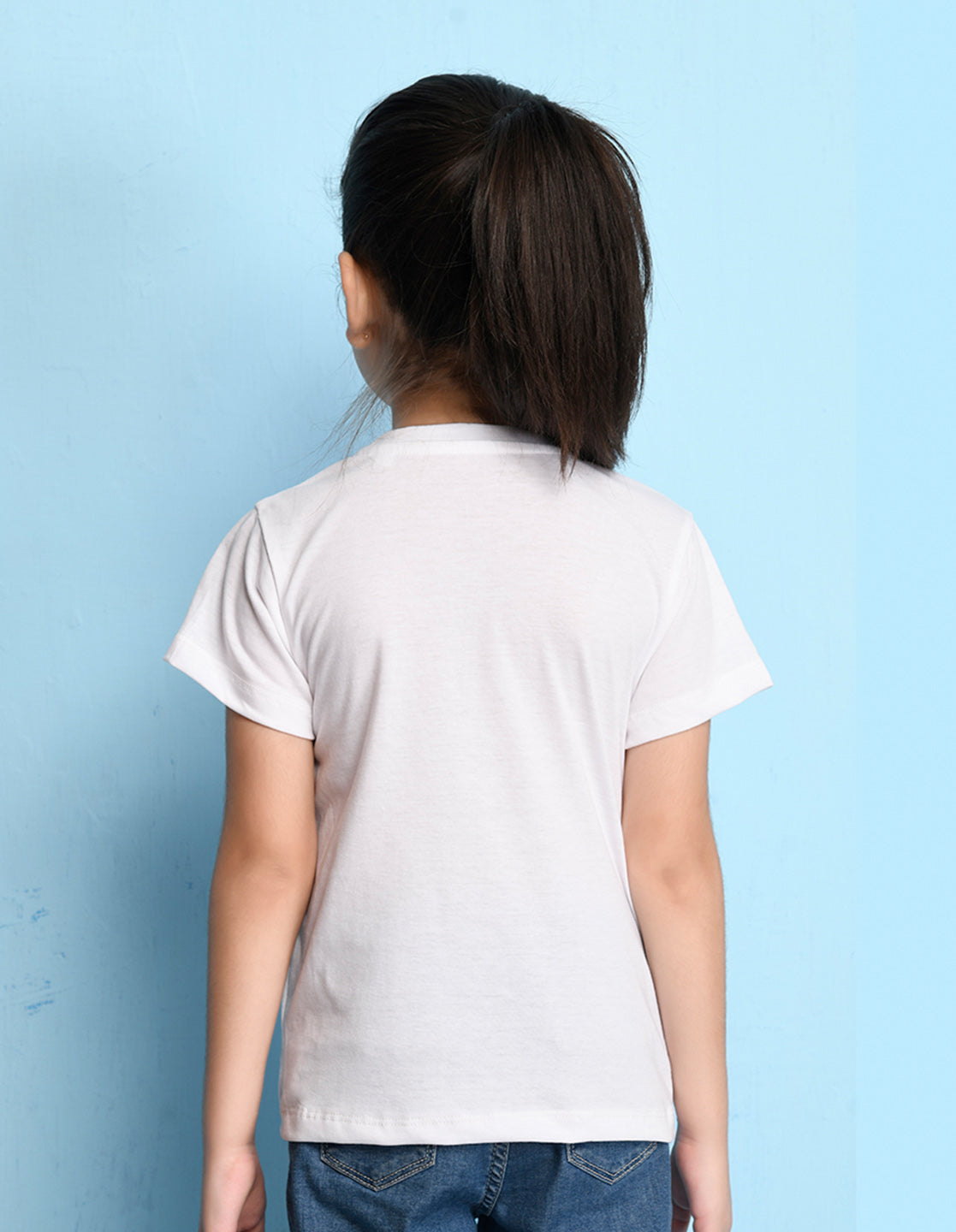 Nusyl Girl's White Be Kind Be Cool Be Cute Text Printed Regular Fit T-Shirt