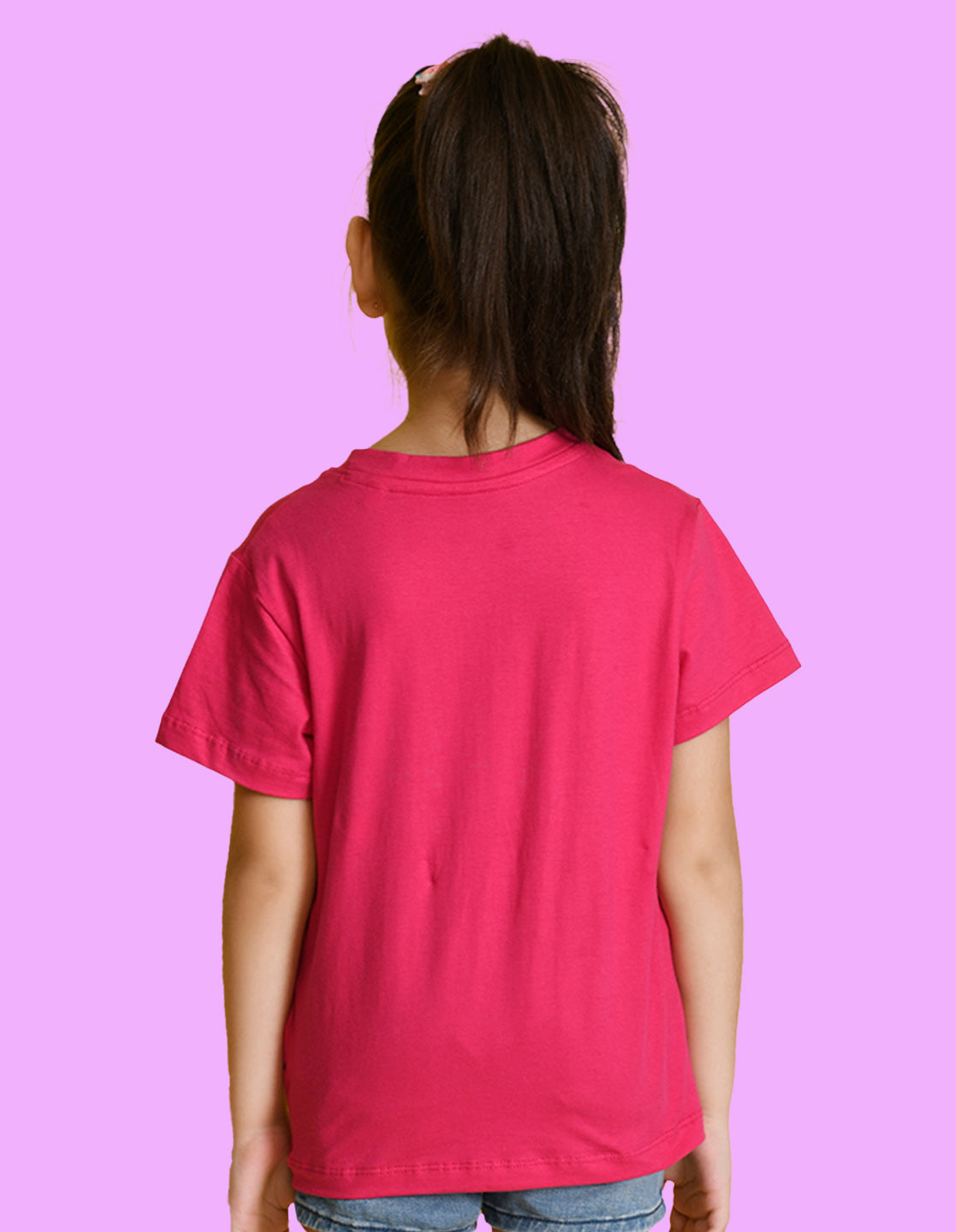 NUSYL Girls Sky Blue & Hot Pink & Orange Text Printed Half Sleeves T-Shirt Pack of 3