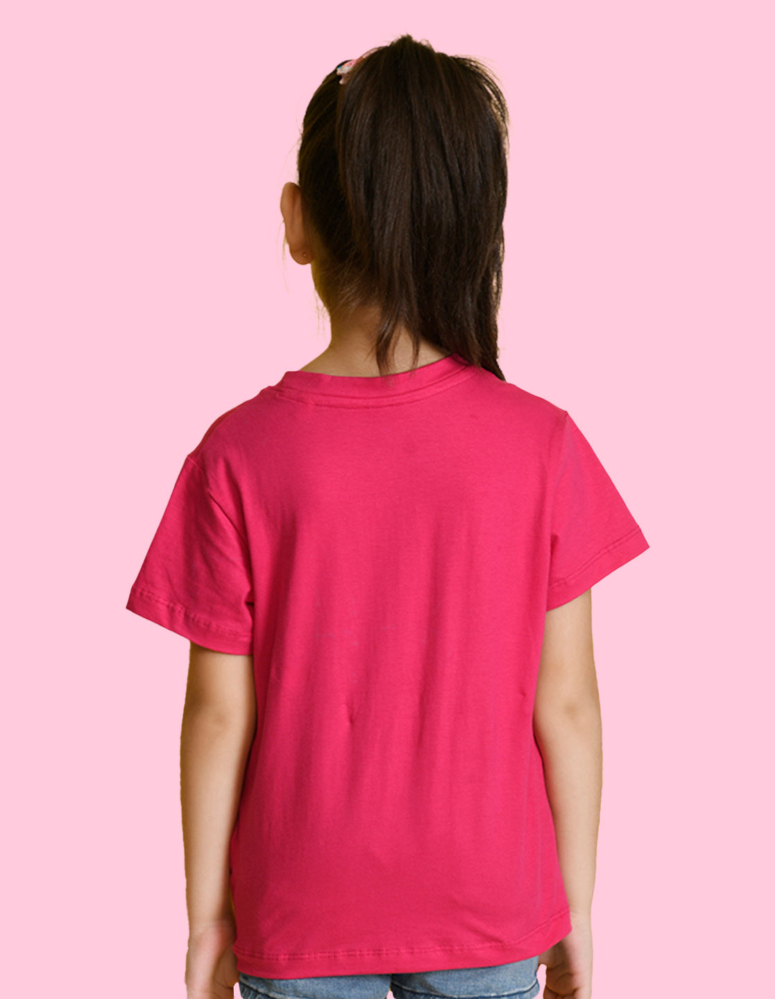 NUSYL Girls Hot Pink & Sky Blue & Yellow Cute Girls Printed Half Sleeves T-Shirt Pack of 3
