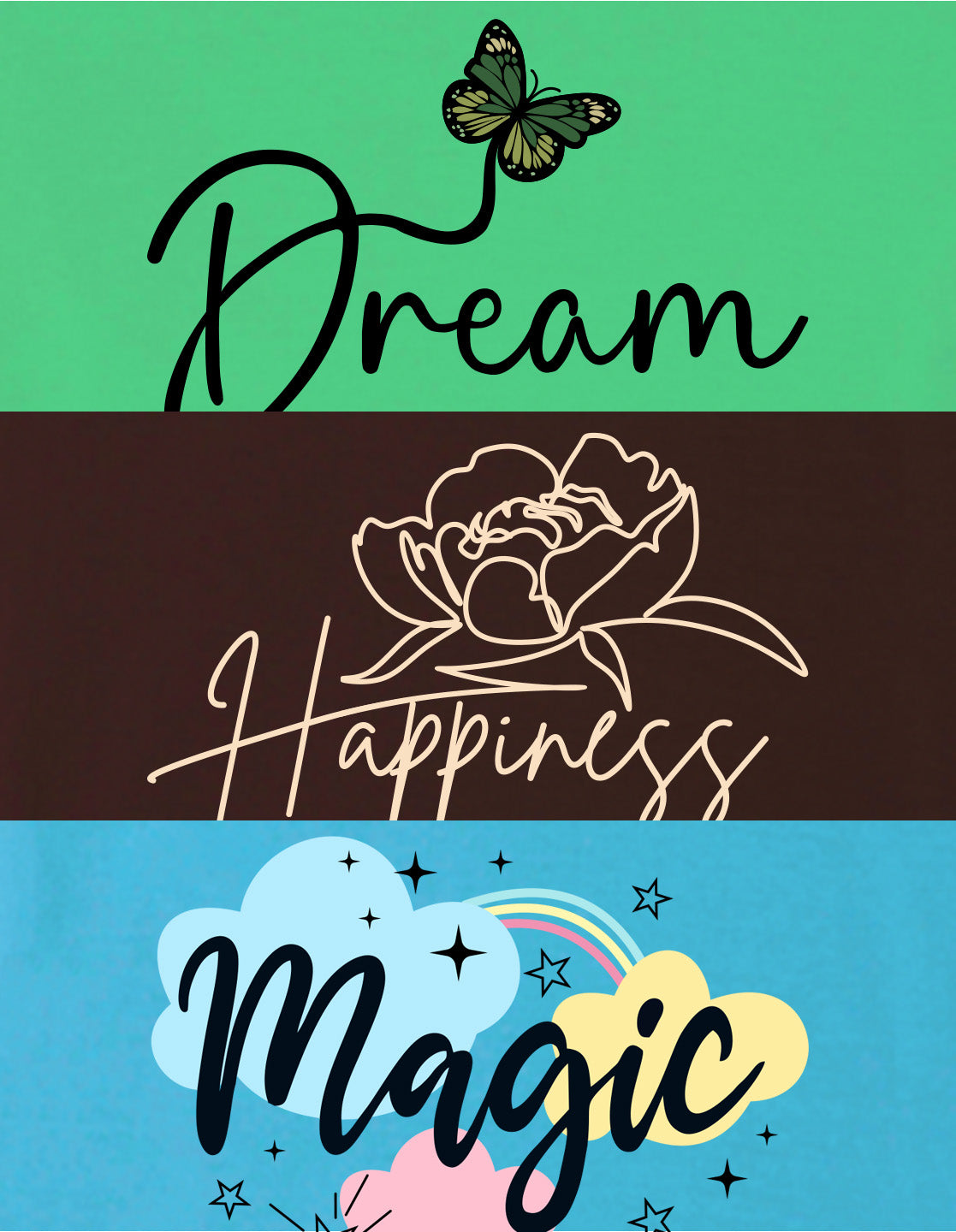 NUSYL Girls Sky Blue & Green & Brown Multi Text Printed Half Sleeves T-Shirt Pack of 3