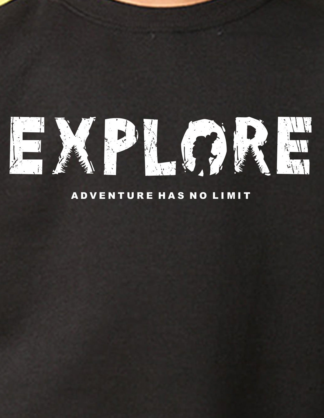 NUSYL Boy's Black Explore text Printed Oversized Round neck Sweatshirt
