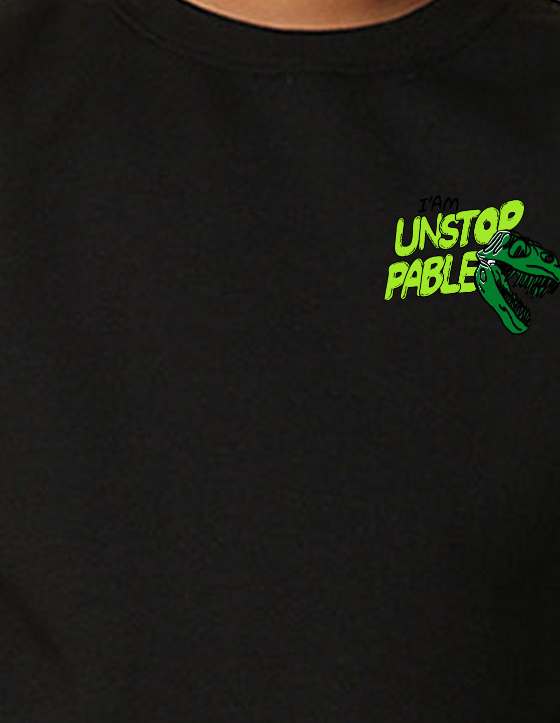 NUSYL Boy's Black Unstoppable text Printed Oversized Round neck Sweatshirt