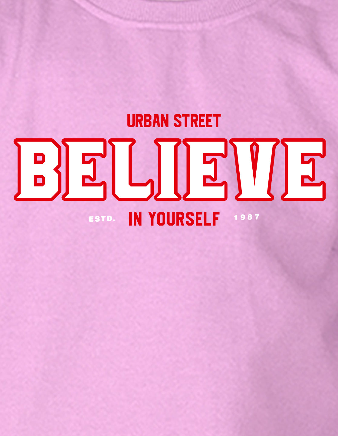 NUSYL Boy's Lilac Believe text Printed Oversized Round neck Sweatshirt