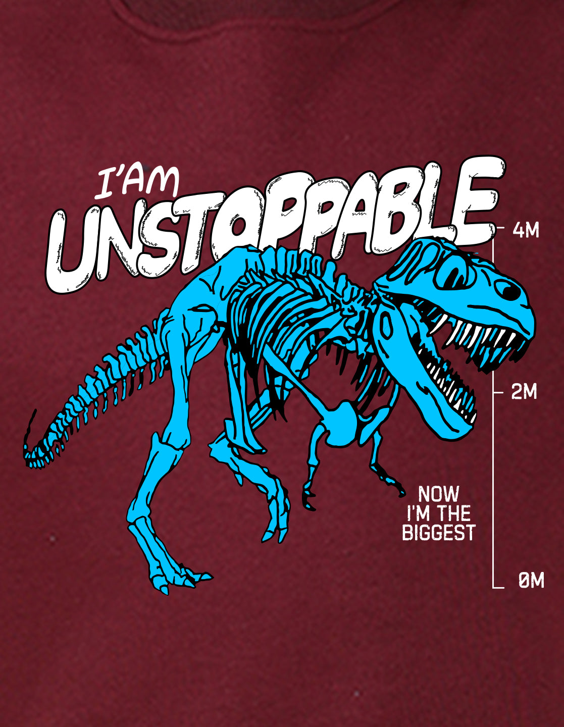 NUSYL Boy's Burgundy I am unstoppable Printed Oversized Round neck Sweatshirt