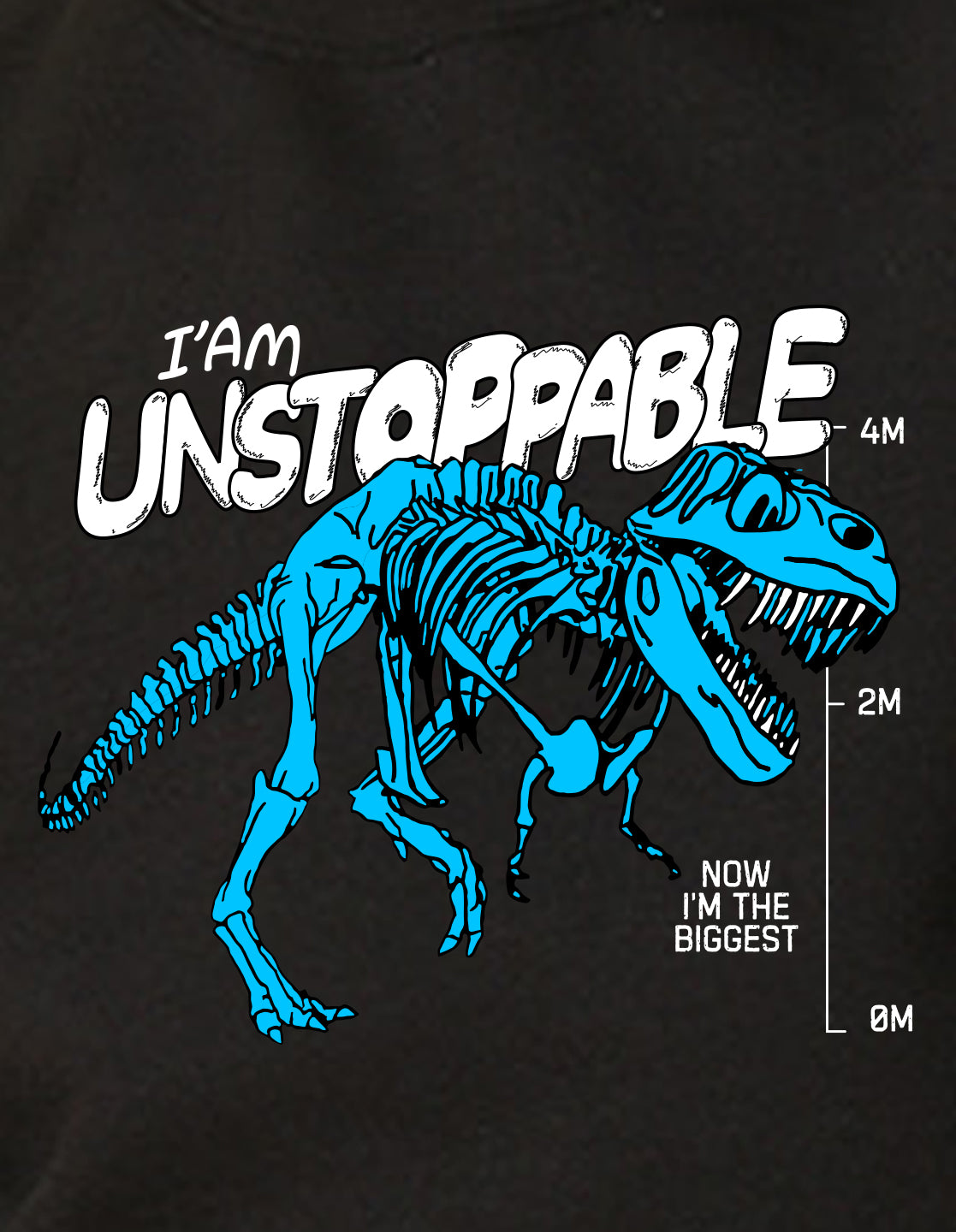 NUSYL Boy's Black I am unstoppable Printed Oversized Round neck Sweatshirt