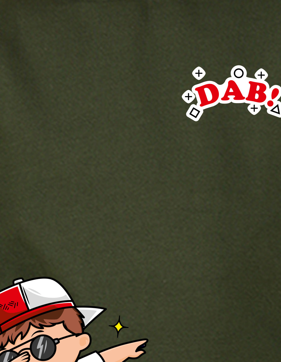 NUSYL Boy's Olive Dab! text Printed Oversized Round neck Sweatshirt