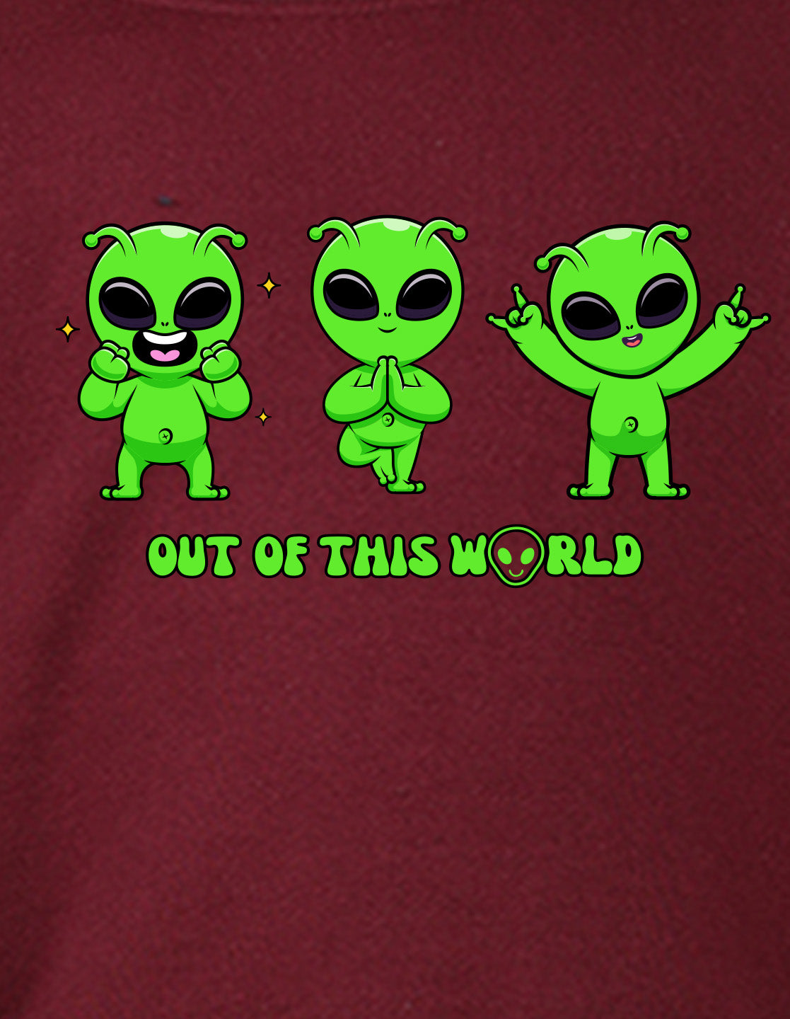 NUSYL Boy's Burgundy Out of this world text Printed Oversized Round neck Sweatshirt