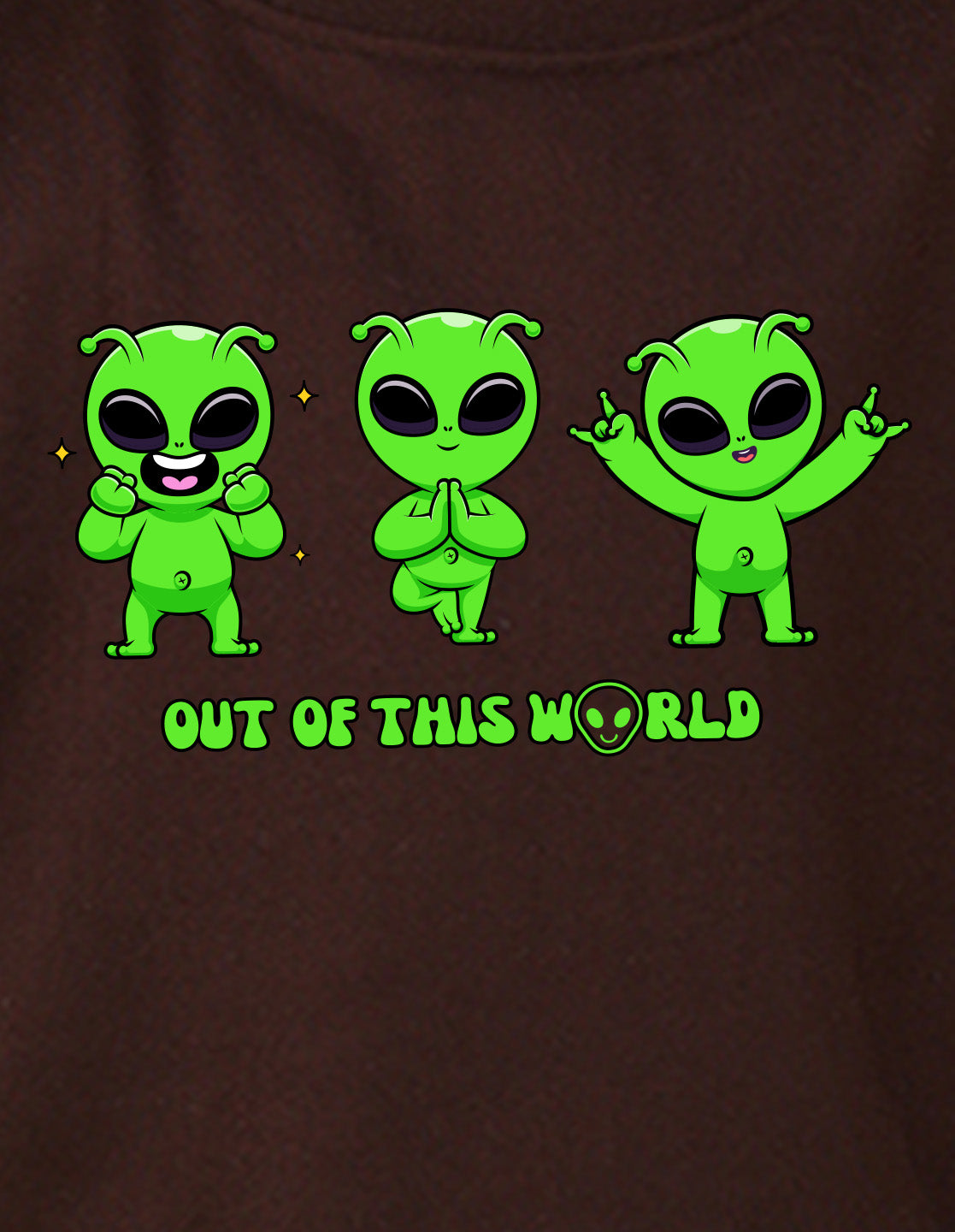NUSYL Boy's Brown Out of this world text Printed Oversized Round neck Sweatshirt
