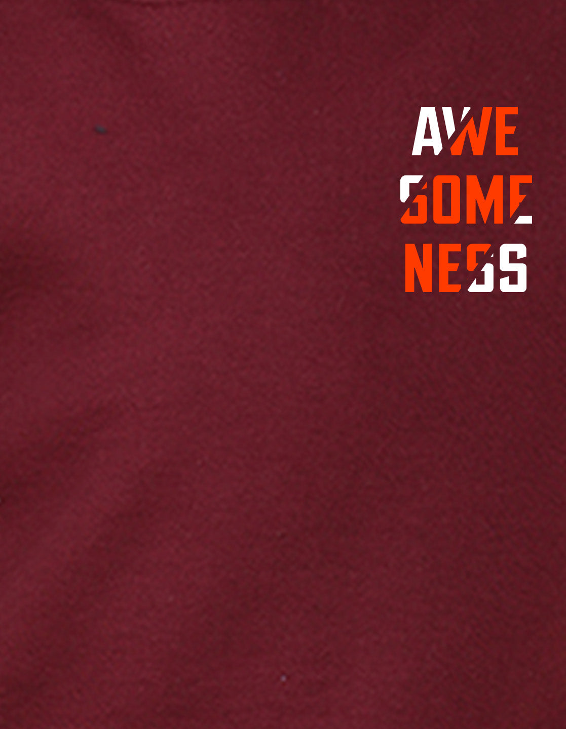 NUSYL Boy's Burgundy Awesomeness text Printed Oversized Round neck Sweatshirt