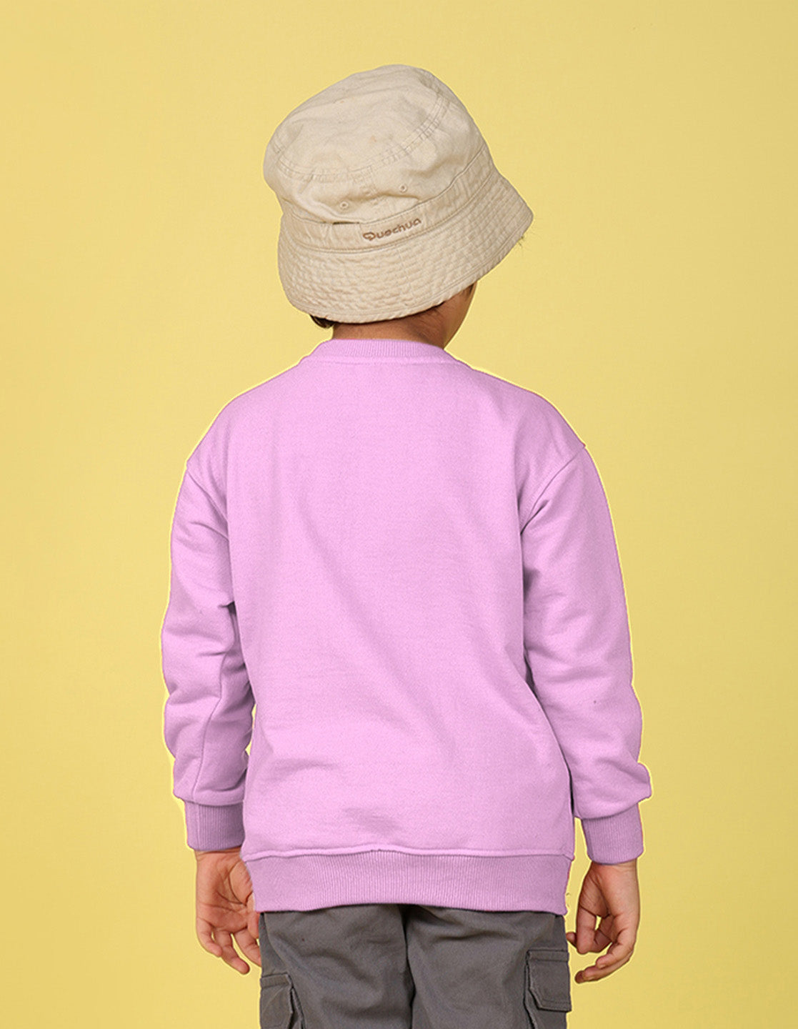 NUSYL Boy's Lilac Believe yourself text Printed Oversized Round neck Sweatshirt