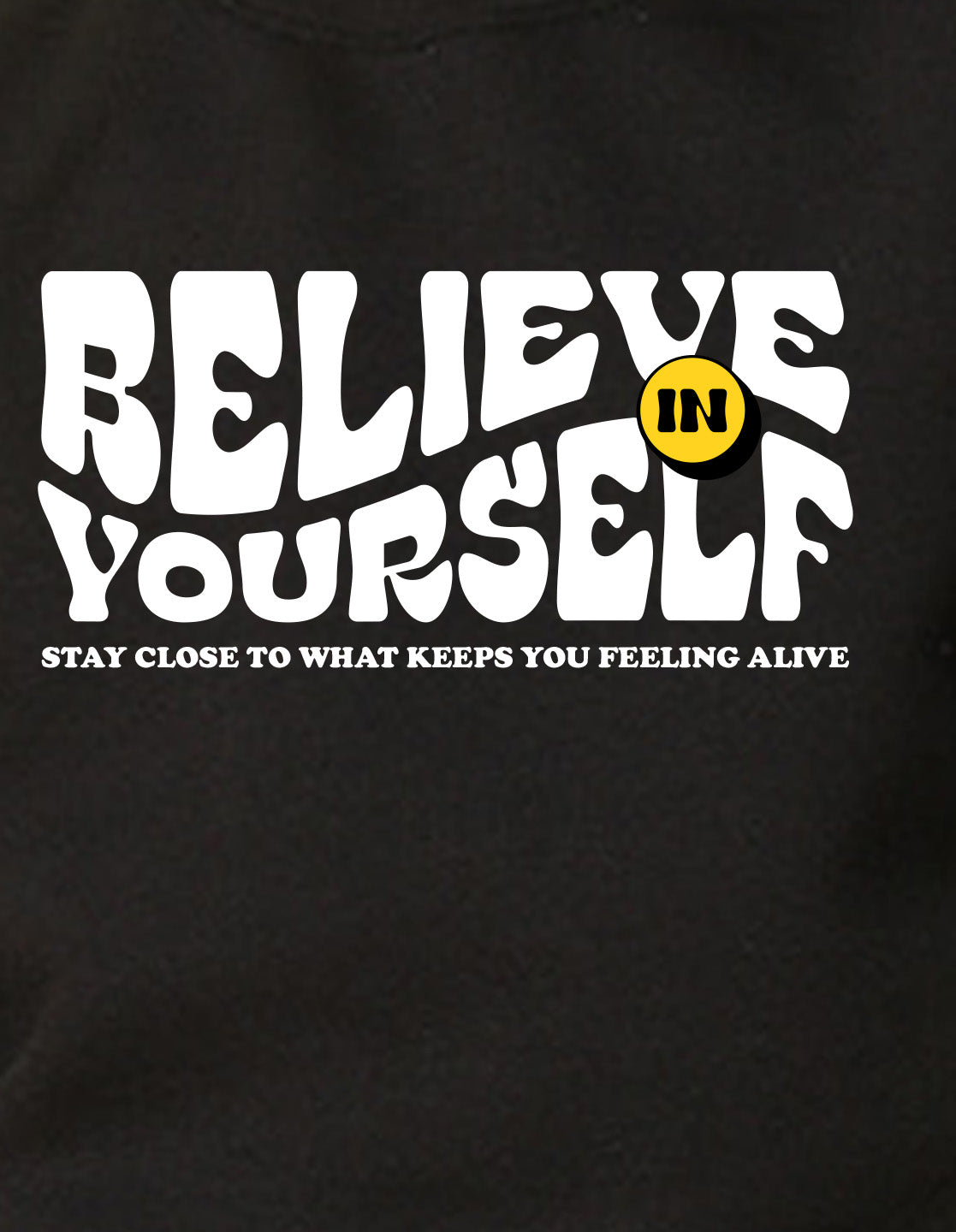 NUSYL Boy's Black Believe yourself text Printed Oversized Round neck Sweatshirt