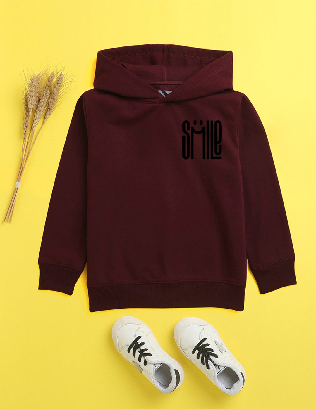 Burgandy Printed Sweatshirt For Kids