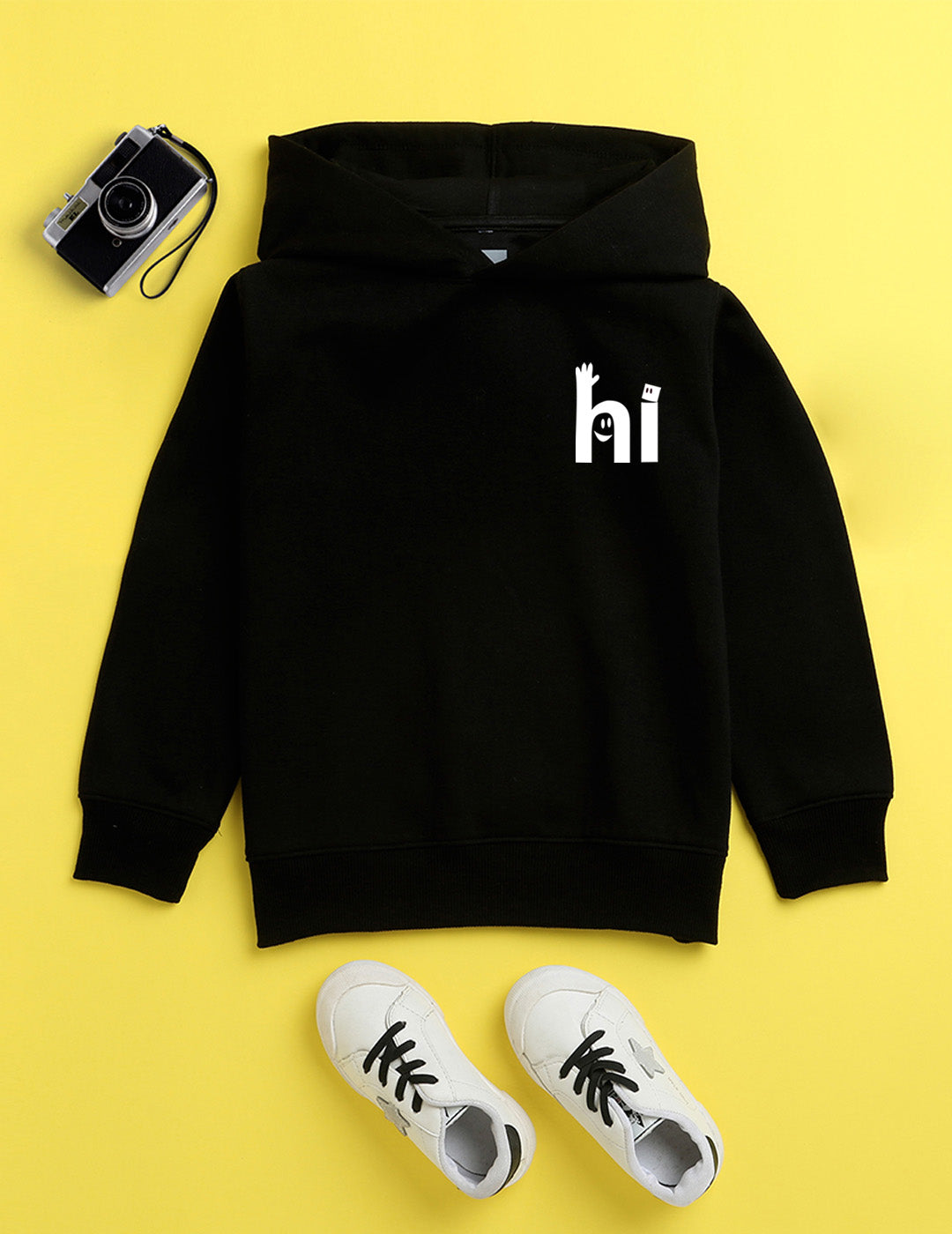 Black Printed Sweatshirt For Kids