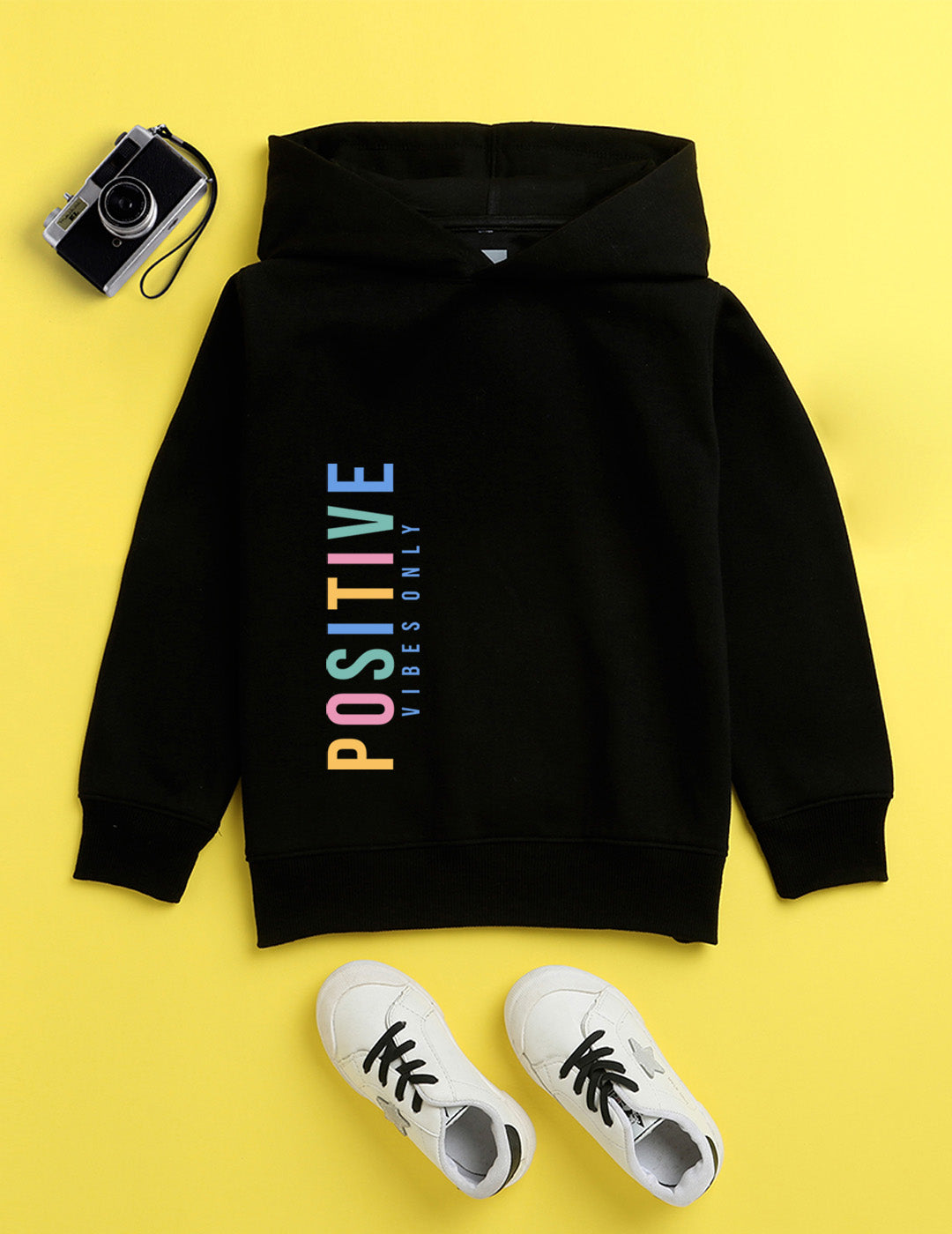 Black Printed Sweatshirt For Kids