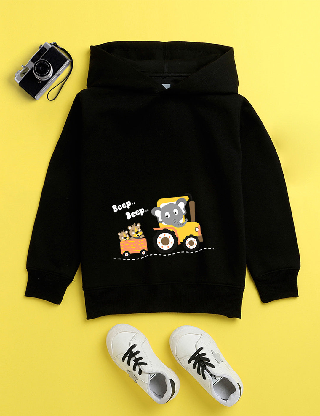 Black Printed Sweatshirt For Kids
