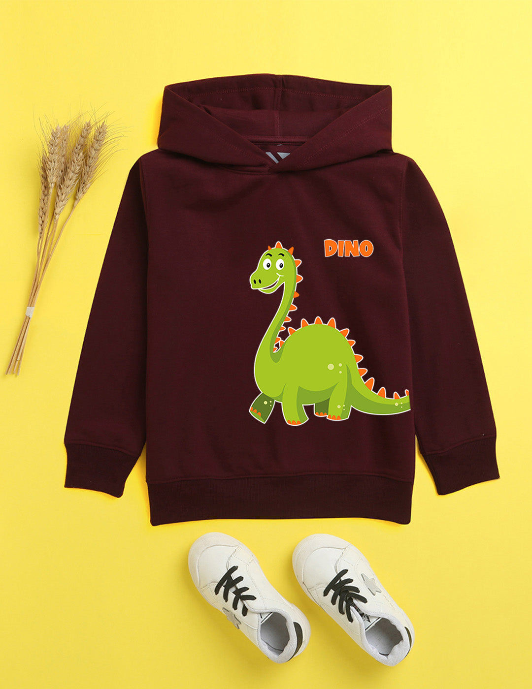 Burgandy Printed Sweatshirt For Kids