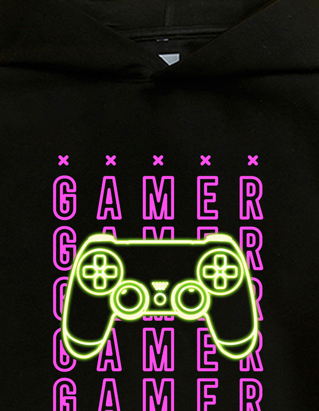 Nusyl Boy's Black Gamer text Printed Hoodie